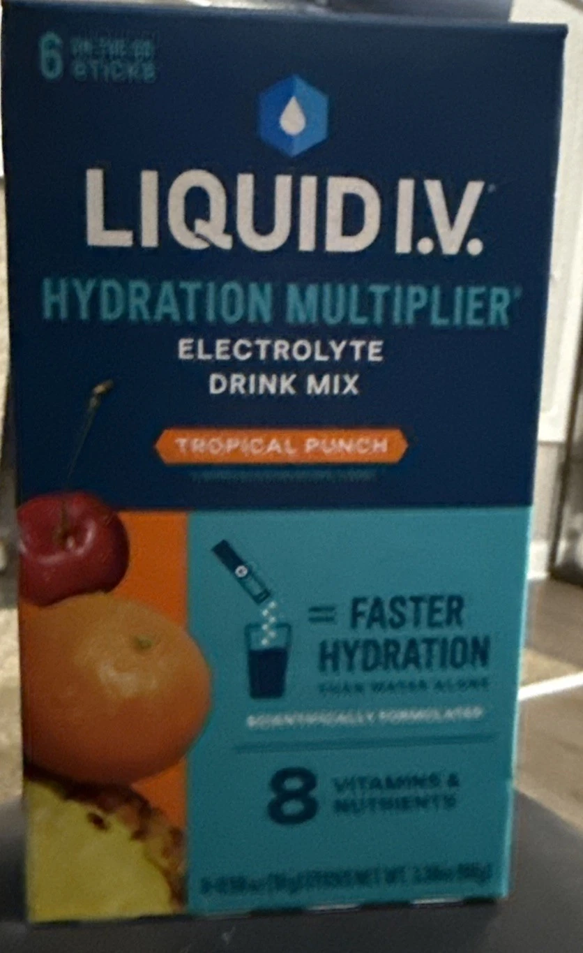 Liquid I.V. Hydration Multiplier Powder, Tropical Punch, 6 Ct Packets